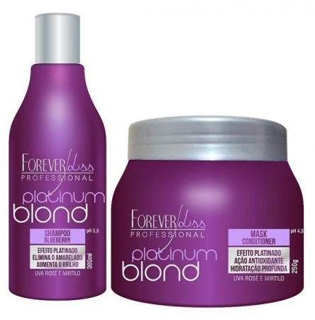 Forever Liss Platinum Blond Kit Matizador Shp 300ml+ Mascara 250g