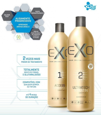 Exo Hair Kit Exoplastia Alisamento Progressiva S/ Formol- 2x500ml