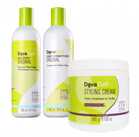 Deva Curl Kit No Poo + One Condition 2 x 355ml + Styling 500g