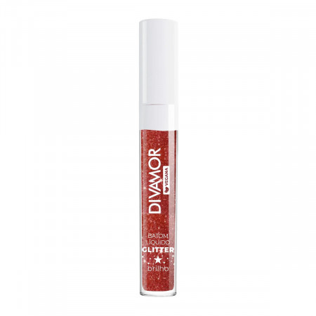 Divamor Batom Líquido Glitter AMOR (Vermelho) - 4ml