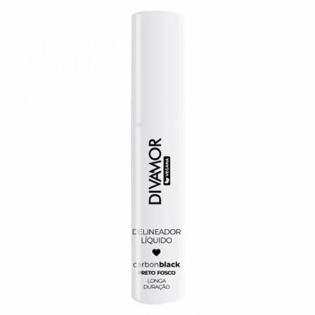 Divamor Delineador Liquido Carbon Black Preto Fosco - 2,5ml