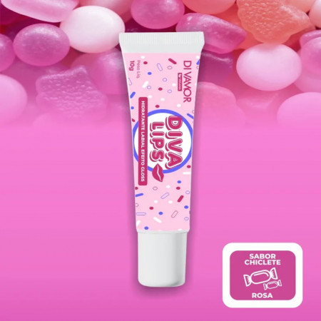 Divamor Divalips hidratante Labial Efeito Gloss Chiclete - 10g