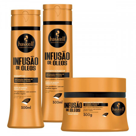 Haskell Kit Infusão de Óleos Shampoo, Condicionador e Máscara