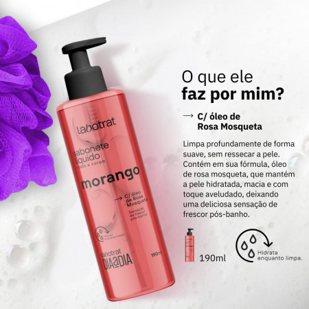 Labotrat Kit Sabonete Líquido e Esfoliante Morango Dia a Dia